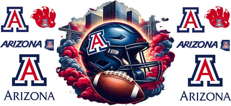 Arizona Wildcats College Football UV DTF Cup Wrap Design for 16oz Libbey Glass KA-7077