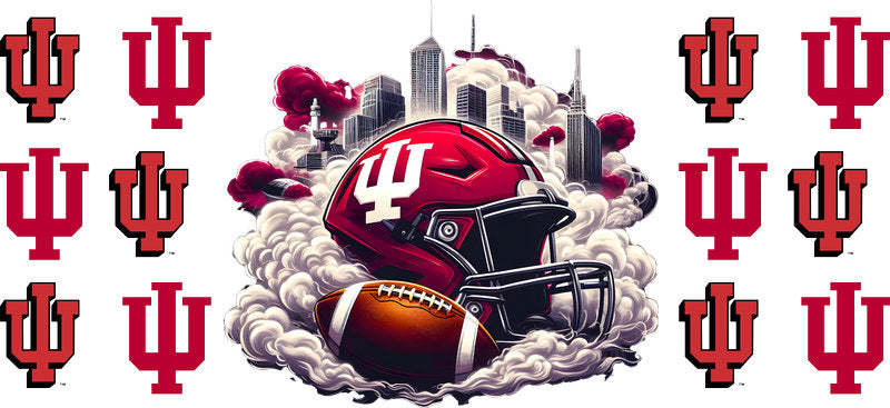 Indiana Hoosiers College Football UV DTF Cup Wrap Design for 16oz Libbey Glass KA-7098