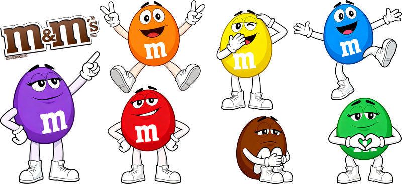 M&M Character UV DTF Cup Decal Design for 16oz Libbey Glass KA-7153