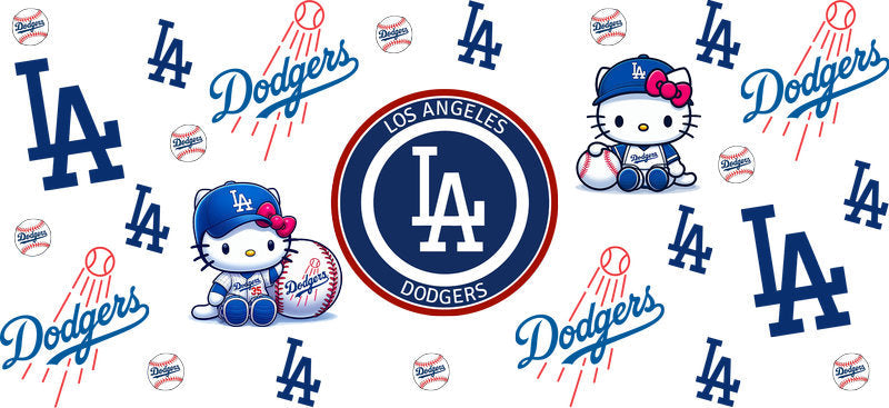 Dodgers Kitty UV DTF Cup Decal Design for 16oz Libbey Glass KA-7165