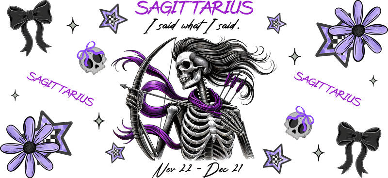 Sagittarius Zodiac UV DTF Cup Decal Design for 16oz Libbey Glass KA-7277