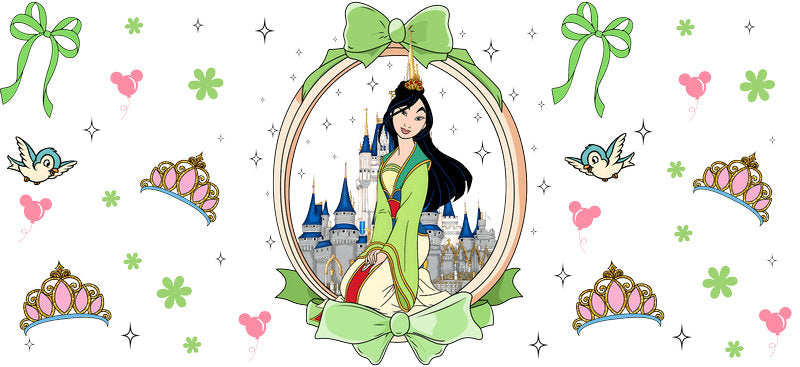 Disney Pocahontas Princess UV DTF Tumbler Wrap Design for 16oz Libbey Glass KA-7303