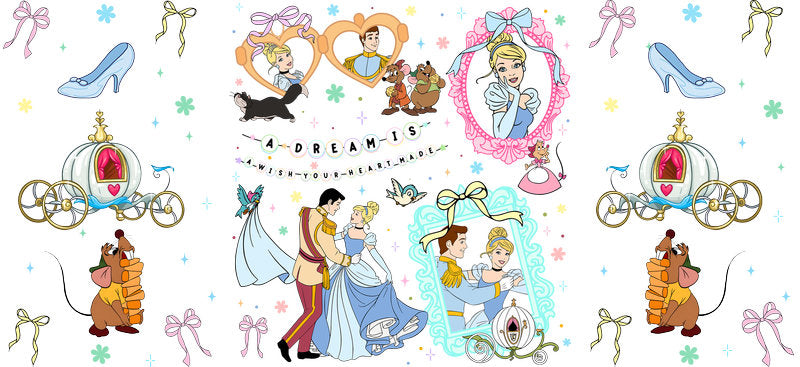 Disney Princess Castle UV DTF Cup Decal Design for 16oz Libbey Glass KA-7310