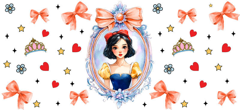Disney Jasmine Portrait UV DTF Cup Wrap Design for 16oz Libbey Glass KA-7317