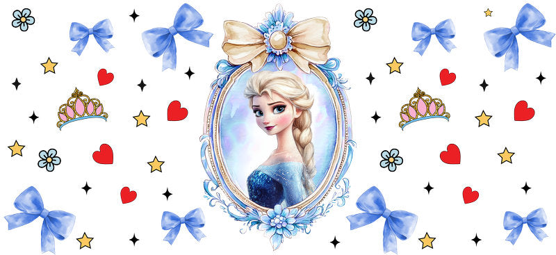 Disney Cinderella Portrait UV DTF Cup Wrap Design for 16oz Libbey Glass KA-7323