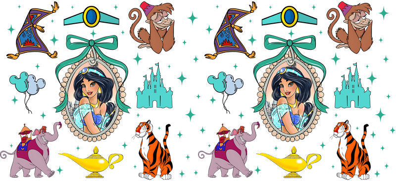 Disney Jasmine Castle UV DTF Cup Decal Design for 16oz Libbey Glass KA-7325