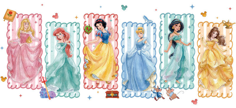 Disney Princess Stamp Collection UV DTF Cup Wrap Design for 16oz Libbey Glass KA-7410