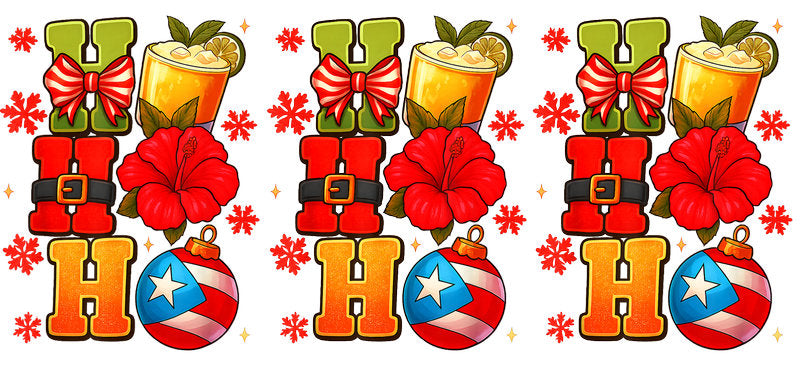 Puerto Rico Hibiscus UV DTF Cup Wrap Design for 16oz Libbey Glass KA-7422