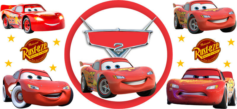 Disney Lightning McQueen Logo UV DTF Cup Wrap Design for 16oz Libbey Glass KA-7460