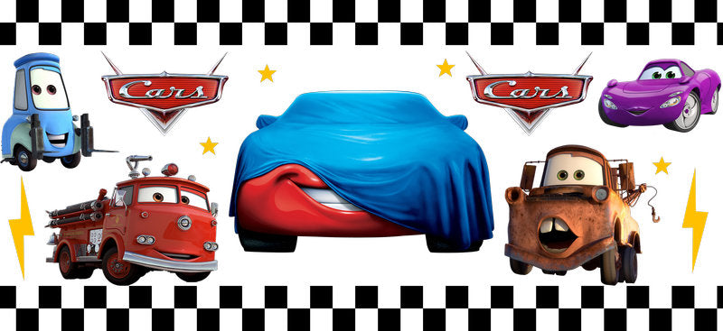 Disney Cars Cover UV DTF Cup Wrap Design for 16oz Libbey Glass KA-7466