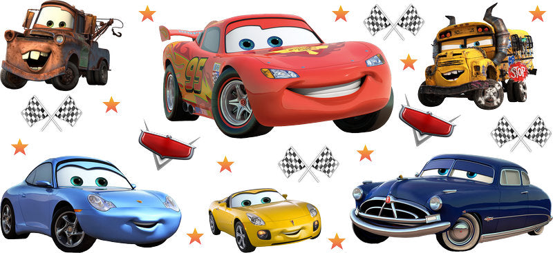 Disney Cars Character UV DTF Cup Wrap Design for 16oz Libbey Glass KA-7473