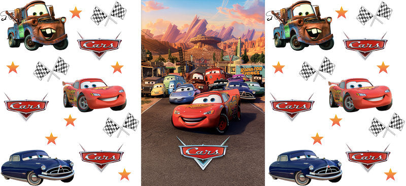 Disney Cars City Racing UV DTF Cup Wrap Design for 16oz Libbey Glass KA-7479