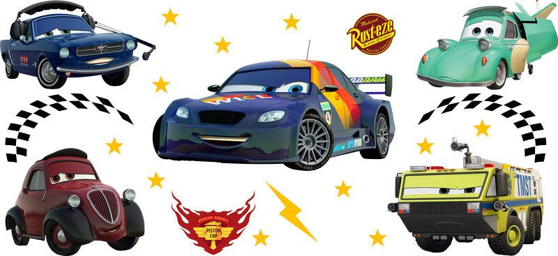 Disney Cars Modern Racing UV DTF Cup Wrap Design for 16oz Libbey Glass KA-7498
