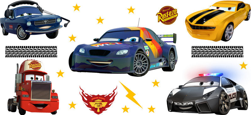 Disney Cars Supercar Racing UV DTF Cup Wrap Design for 16oz Libbey Glass KA-7499