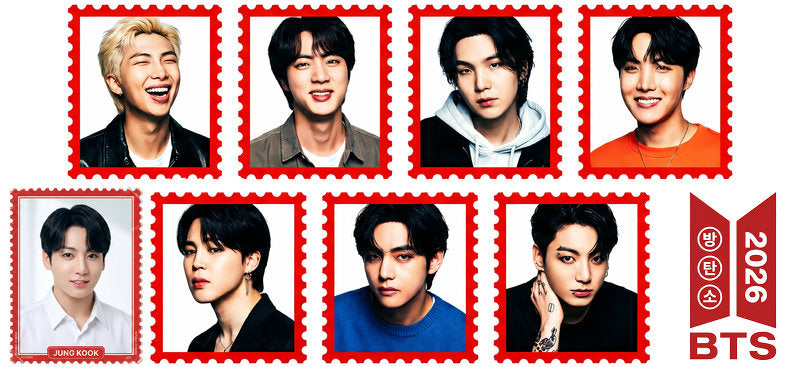 BTS heart collage UV DTF cup wrap for 16oz Libbey glass, K-pop music fan transfer KA-7945