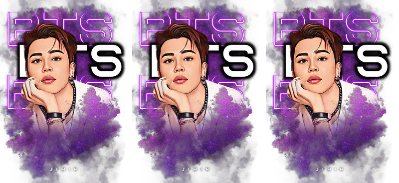 BTS purple singer UV DTF cup wrap for 16oz Libbey glass, K-pop fan drinkware transfer KA-8015