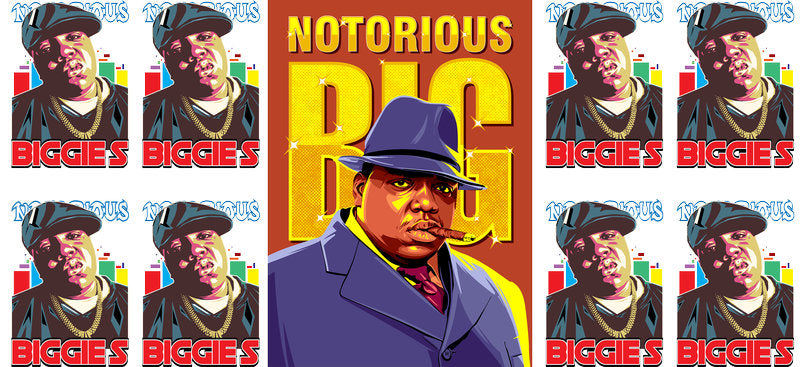 Notorious BIG UV DTF cup wrap for 16oz Libbey glass, Biggie hip hop music fan transfer KA-8024