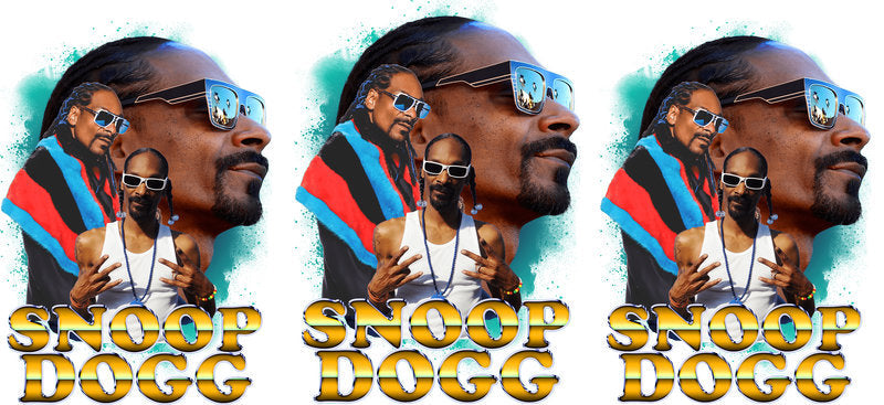 Snoop Dogg blue UV DTF cup wrap for 16oz Libbey glass, hip hop rap fan transfer KA-8053