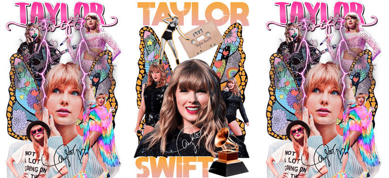 Taylor Swift pop UV DTF cup wrap for 16oz Libbey glass, music fan drinkware transfer KA-8057