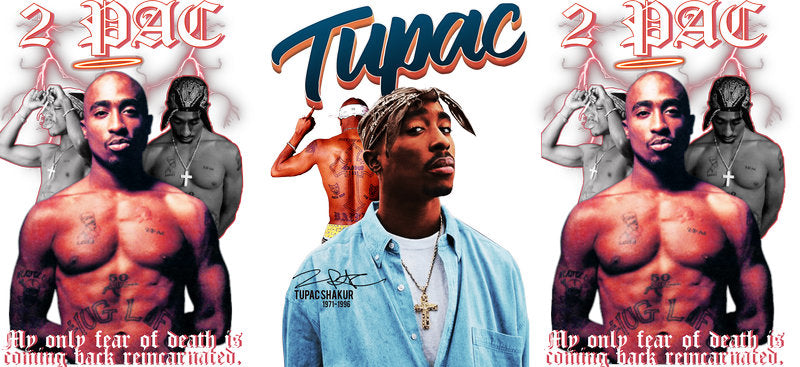 Tupac Biggie UV DTF cup wrap for 16oz Libbey glass, hip hop legends music fan transfer KA-8069