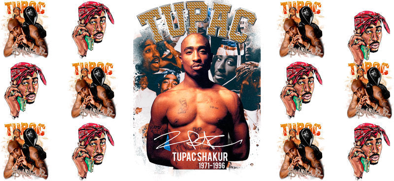 Tupac All Eyez On Me UV DTF cup wrap for 16oz Libbey glass, hip hop fan transfer KA-8071