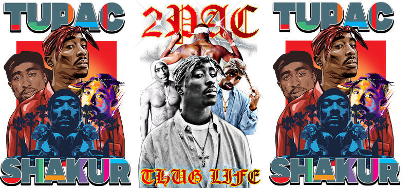 Tupac 2Pac Shakur UV DTF cup wrap for 16oz Libbey glass, hip hop rap fan transfer KA-8077