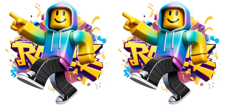 Roblox running avatar UV DTF cup wrap for 16oz Libbey glass, action game character transfer KA-8138