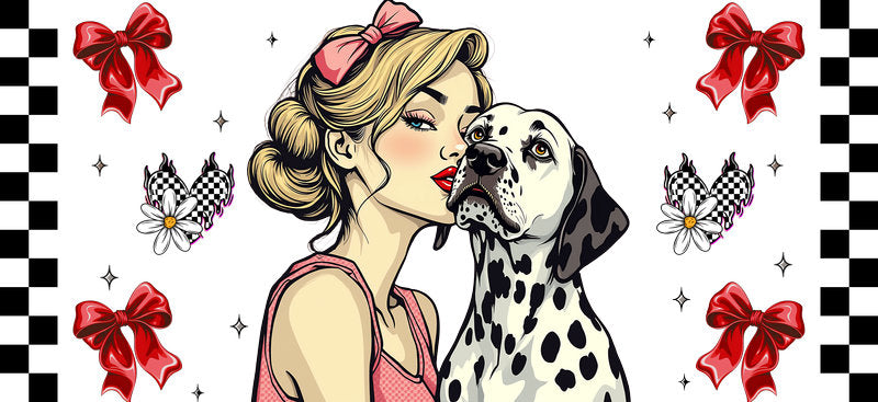 Dalmatian Dog Mom UV DTF Cup Wrap for 16oz Libbey Glass KA-8151
