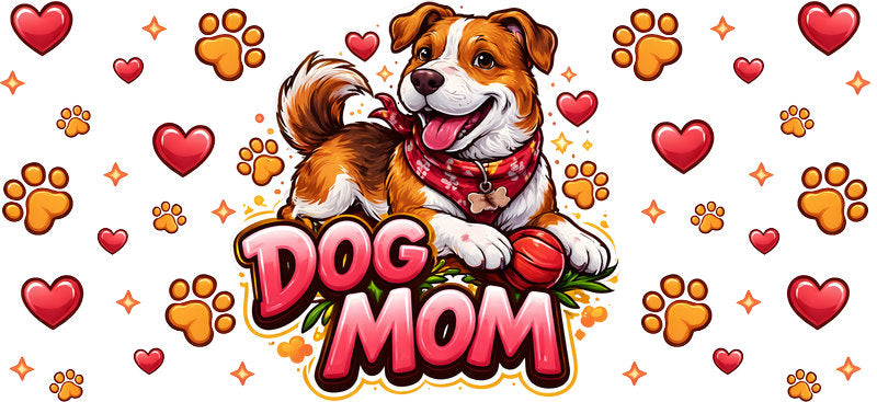 Bulldog Dog Mom UV DTF Cup Wrap for 16oz Libbey Glass KA-8164