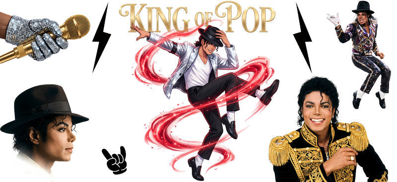 Michael Jackson Pop Icon UV DTF Cup Wrap for 16oz Libbey Glass KA-8204