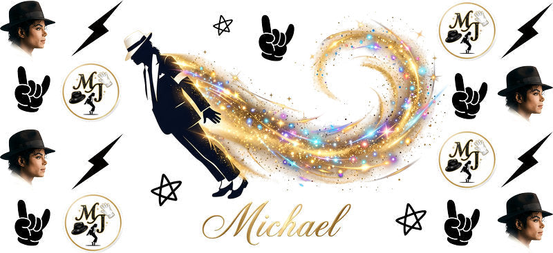 Michael Jackson Galaxy Dance UV DTF Cup Wrap for 16oz Libbey Glass KA-8207