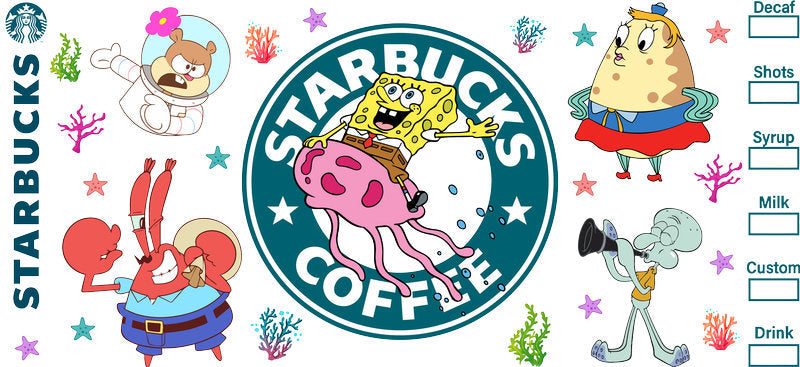 Gary Starbucks UV DTF Cup Wrap for 16oz Libbey Glass KA-8226