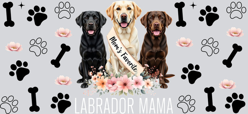 Labrador Dog Mama Pack UV DTF Cup Wrap for 16oz Libbey Glass KA-8252