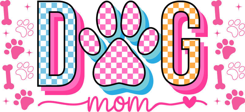 Pastel Dog Mom UV DTF Cup Wrap for 16oz Libbey Glass KA-8289