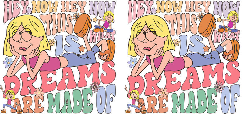 Lizzie McGuire Dreams Are Made UV DTF transfer with Disney cartoon style for 16oz cup KA-8330