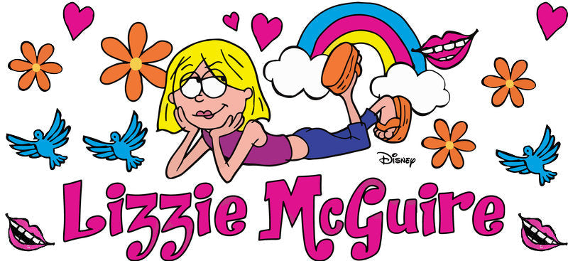 Disney Lizzie McGuire rainbow design cup decal for 16oz Libbey Glass UV DTF wrap KA-8346