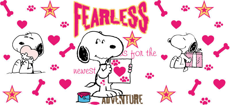Fearless Cartoon Adventure 16oz UV DTF Transfer Cup Decal for Libbey Glass KA-8504