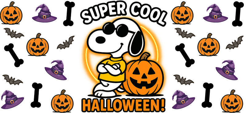 Pumpkin Cartoon Adventure 16oz UV DTF Transfer Cup Decal for Libbey Glass KA-8513