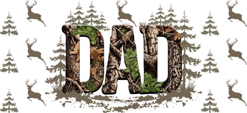 Dad Woodland Adventure 16oz UV DTF Transfer Cup Wrap for Libbey Glass KA-8614