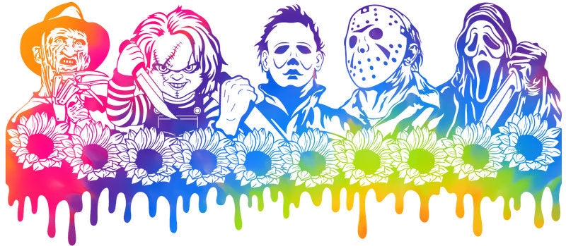 KA-8681,Rainbow horror character UV DTF transfer cup wrap,KA-8681