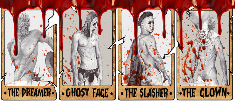KA-8701,Minimal horror character glass can wrap UV DTF transfer,KA-8701