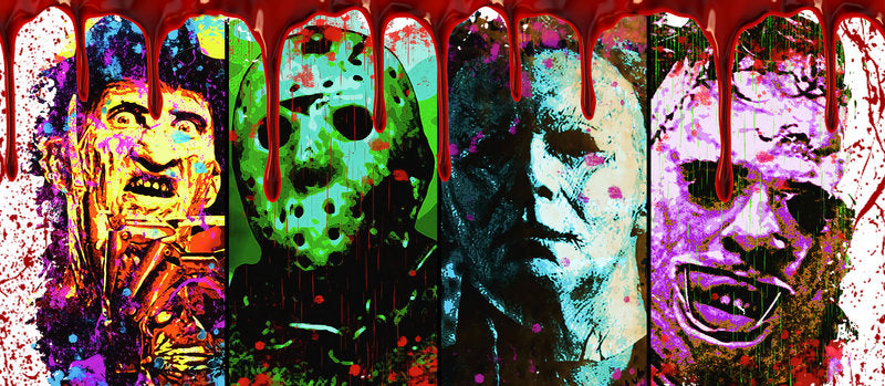 KA-8730,Neon horror faces UV DTF transfer cup wrap,KA-8730