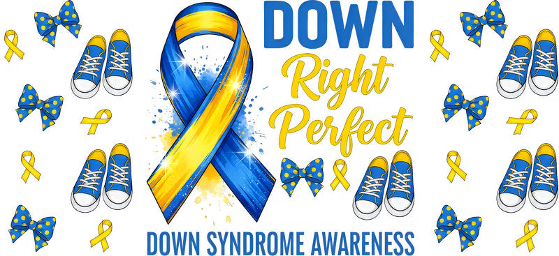 Down Right Perfect Ribbon Typography for 16oz Glass