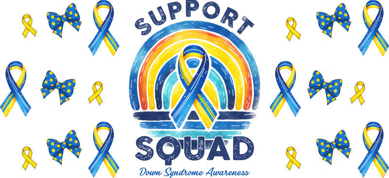 Support Squad Awareness Ribbon Design for 16oz Glass