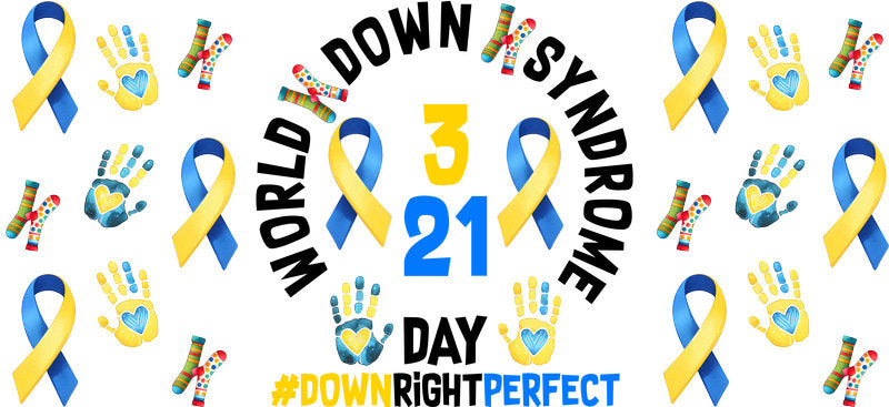 World Down Syndrome Day Typography Artwork for 16oz Glass