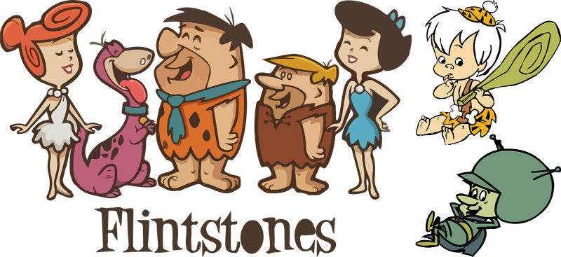 Classic Stone Age Cartoon Characters UV DTF Cup Wrap for 16oz Libbey Glass