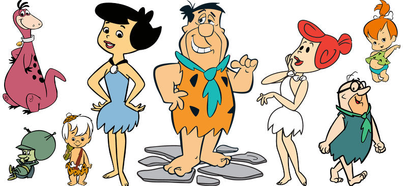 Stone Age Cartoon Character Collection UV DTF Cup Wrap for 16oz Libbey Glass
