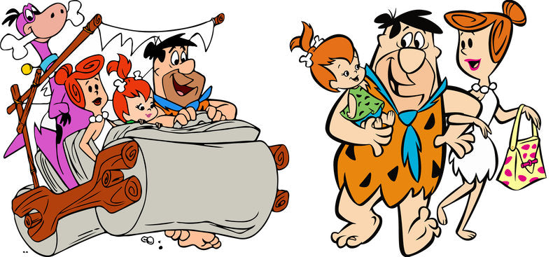 Stone Age Cartoon Crew Illustration UV DTF Cup Wrap for 16oz Libbey Glass