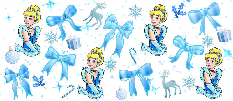 Blonde fairy princess UV DTF Cup Wrap for 16oz Libbey Glass