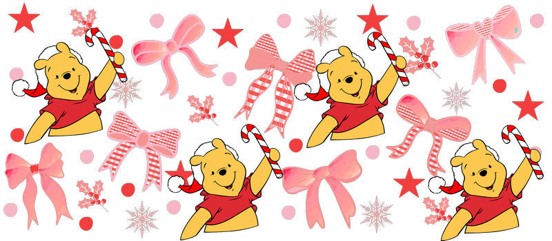Honey bear themed UV DTF Cup Wrap for 16oz Libbey Glass